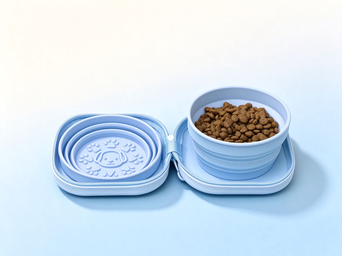 Macaron Travel Foldable Silicone Pet Bowl