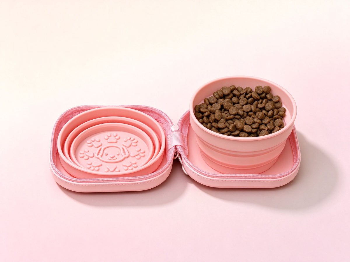 Macaron Travel Foldable Silicone Pet Bowl