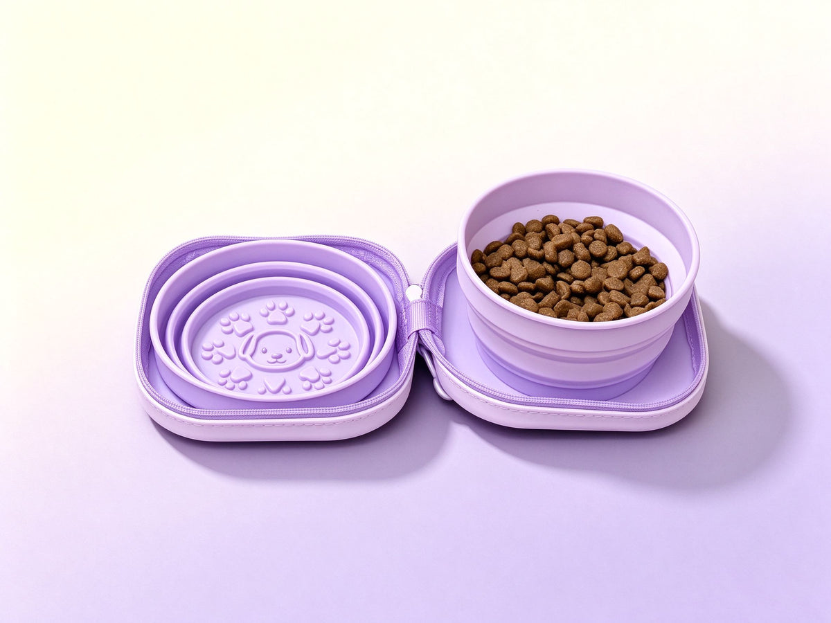 Macaron Travel Foldable Silicone Pet Bowl