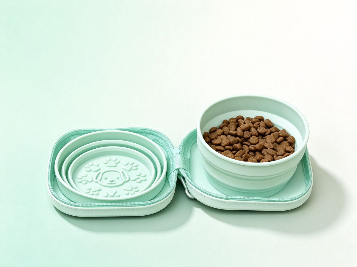 Macaron Travel Foldable Silicone Pet Bowl