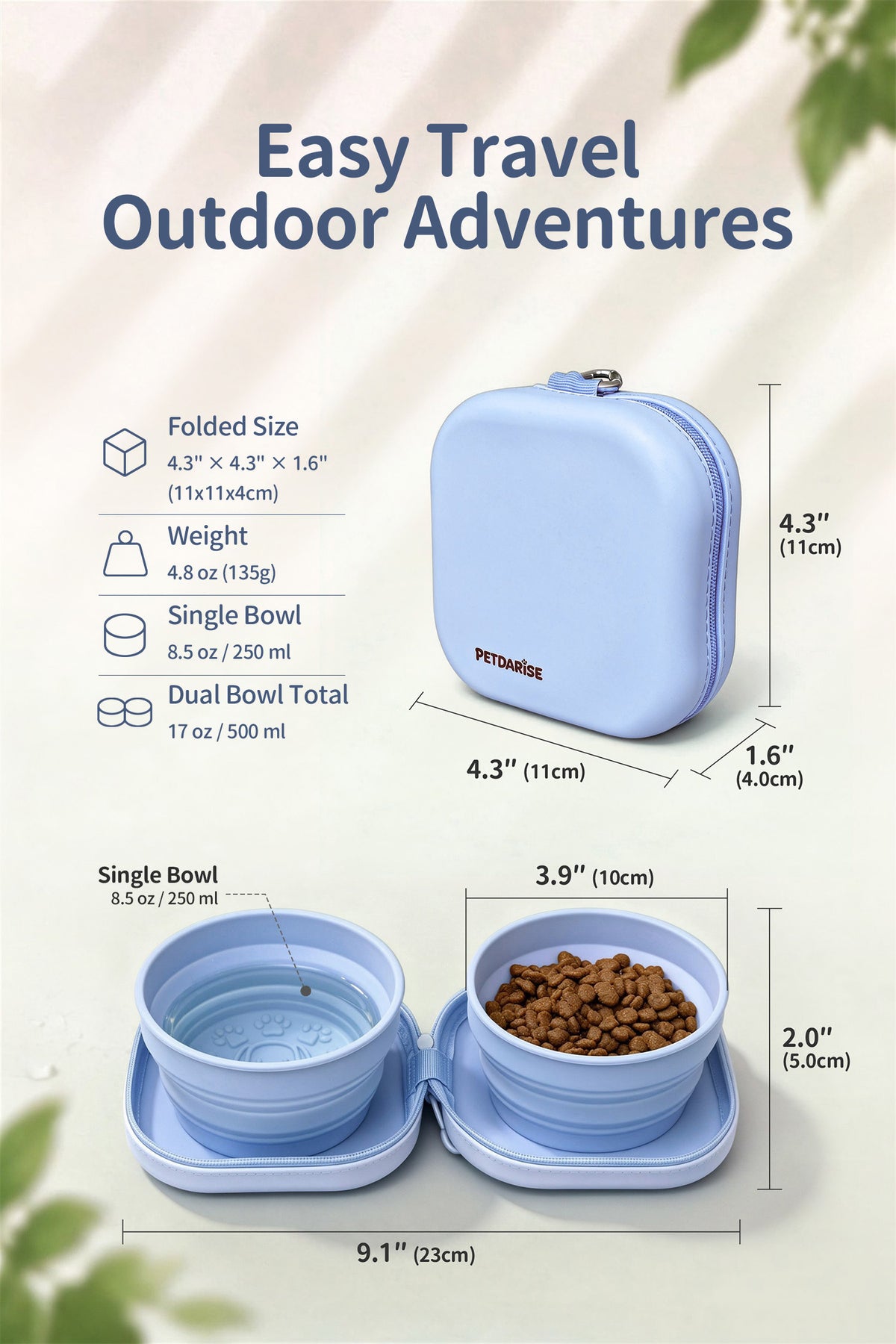 Yellow Travel Foldable Silicone Pet Bowl